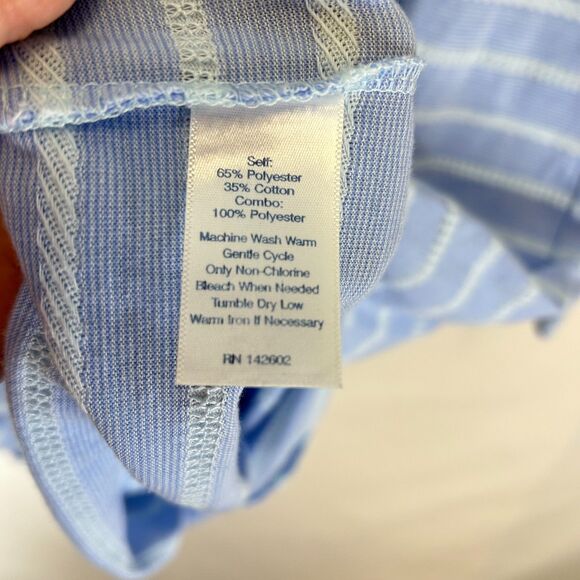 Sail to Sable Blue White Textured Rope Stripe Knit Long Sleeve Dress Size L - Picture 6 of 15